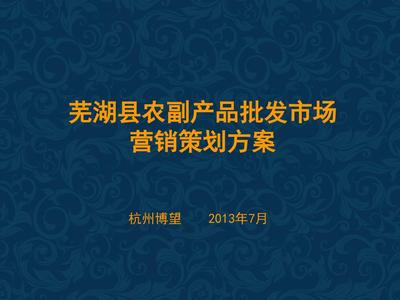 07蕪湖農(nóng)副產(chǎn)品批發(fā)市場(chǎng)整合營(yíng)銷策劃案